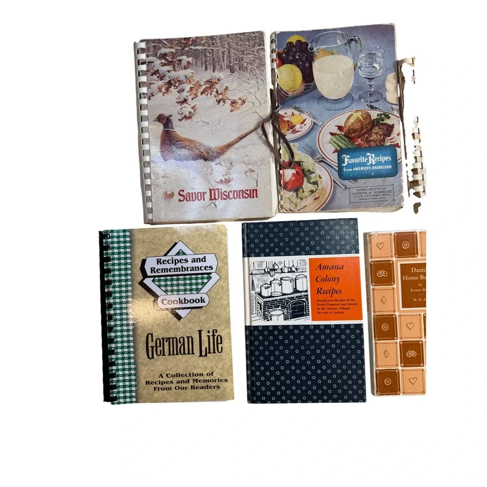 Scandinavian German Danish Vintage Cookbook Lot Amana Mid Century Recipes